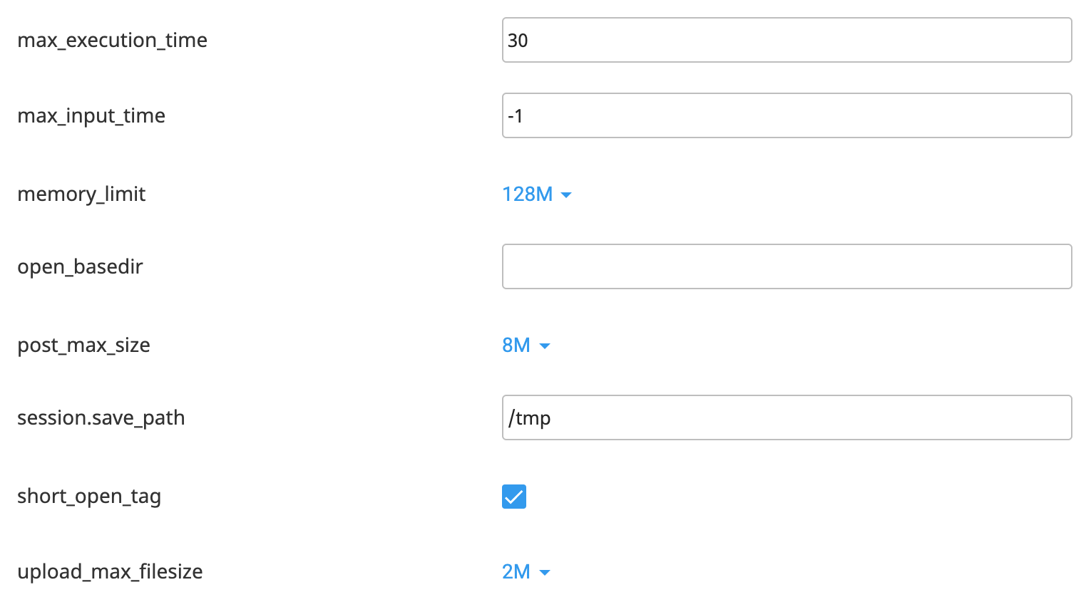 php asetusten muokkaus